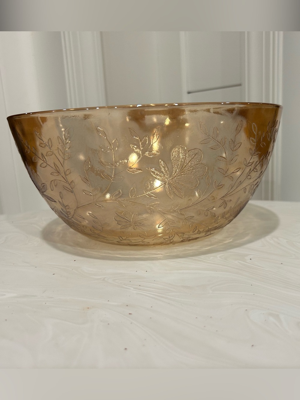 Jeannette Glass Floragold Louisa Iridescent Salad/Serving bowl